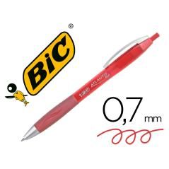 Bolígrafo bic atlantis rojo retráctil tinta gel punta 1 mm PACK 12 UNIDADES
