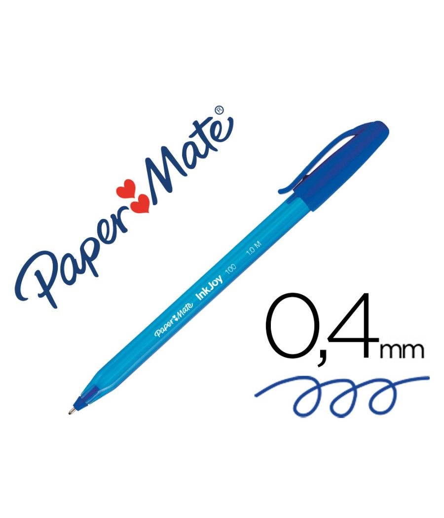 Bolígrafo paper mate inkjoy 100 punta media trazo 1mm azul PACK 50 UNIDADES - Imagen 2