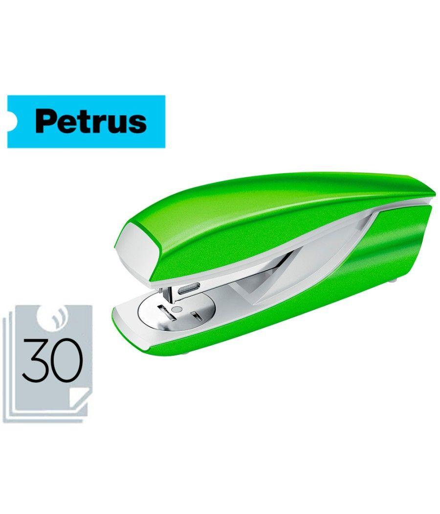 Grapadora petrus mod 635 wow verde metalizada capacidad 30 hojas - Imagen 2