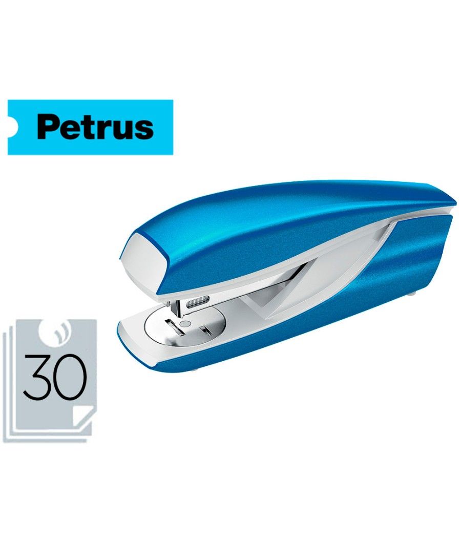 Grapadora petrus mod 635 wow azul metalizada capacidad 30 hojas - Imagen 2