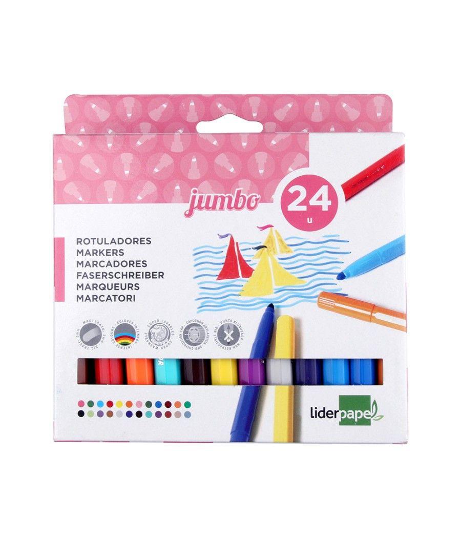 Rotulador liderpapel jumbo caja 24 colores - Imagen 3