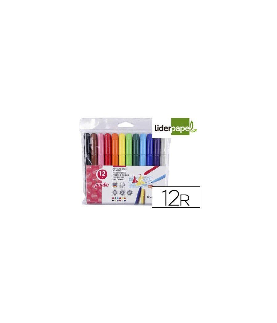 Rotulador liderpapel jumbo bolsa 12 colores - Imagen 2