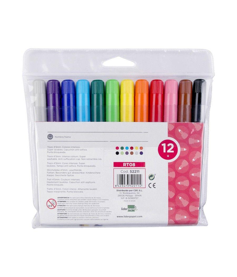 Rotulador liderpapel jumbo bolsa 12 colores - Imagen 4