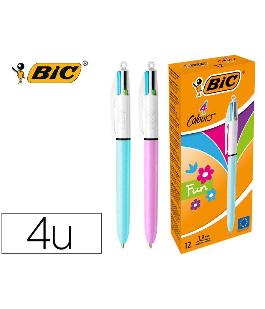 Bolígrafo bic cuatro colores pastel edicion limitada - Imagen 2