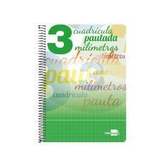 Cuaderno espiral liderpapel folio pautaguia tapa blanda 80h 75 gr cuadro pautado 3mm con margen colores surtidos PACK 8 UNIDADES