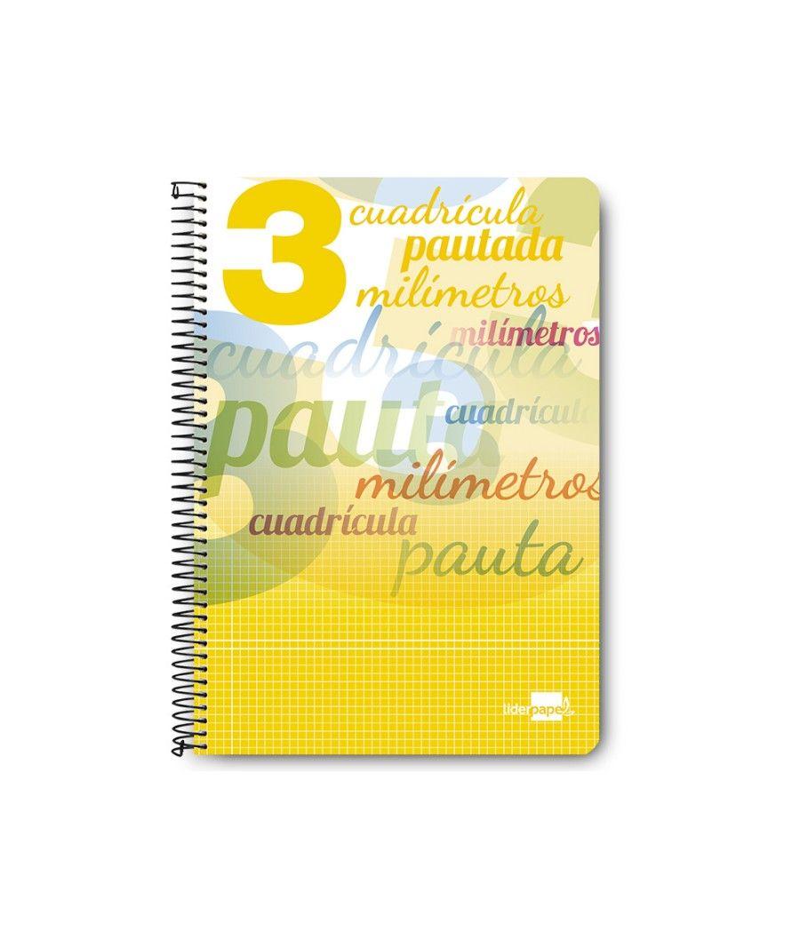 Cuaderno espiral liderpapel folio pautaguia tapa blanda 80h 75 gr cuadro pautado 3mm con margen colores surtidos PACK 8 UNIDADES