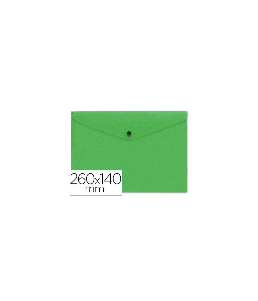 Carpeta liderpapel dossier broche polipropileno tamaño sobre americano 260x140mm verde translucido PACK 12 UNIDADES - Imagen 2