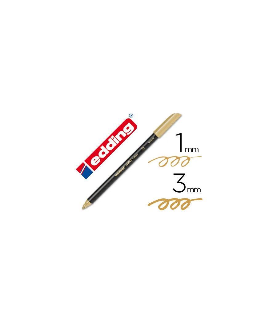 Rotulador edding punta fibra 1200 oro n. 53 -punta redonda 1-3 mm PACK 10 UNIDADES - Imagen 2