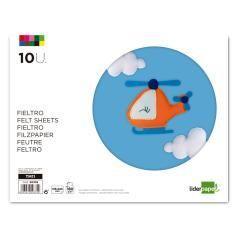 Bloc trabajos manuales liderpapel fieltro 240x315mm 10 hojas colores surtidos PACK 5 UNIDADES - Imagen 3