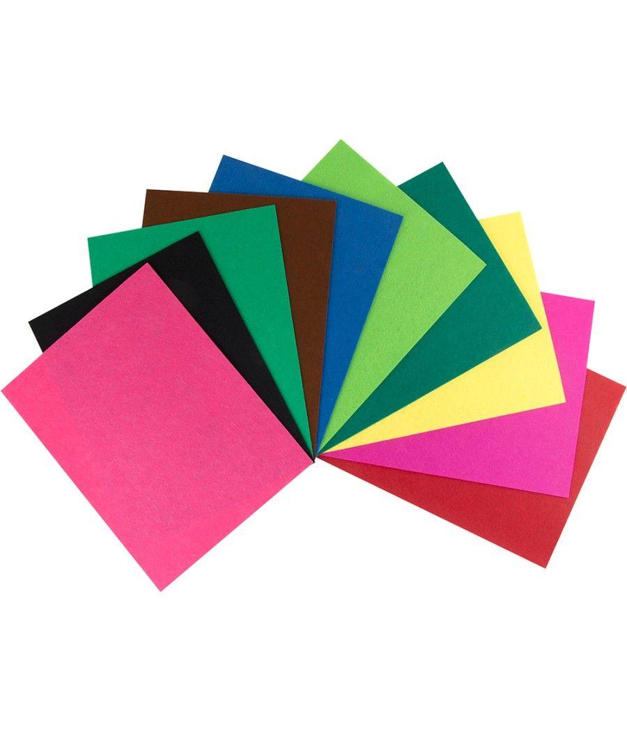 Bloc trabajos manuales liderpapel fieltro 240x315mm 10 hojas colores surtidos PACK 5 UNIDADES - Imagen 5