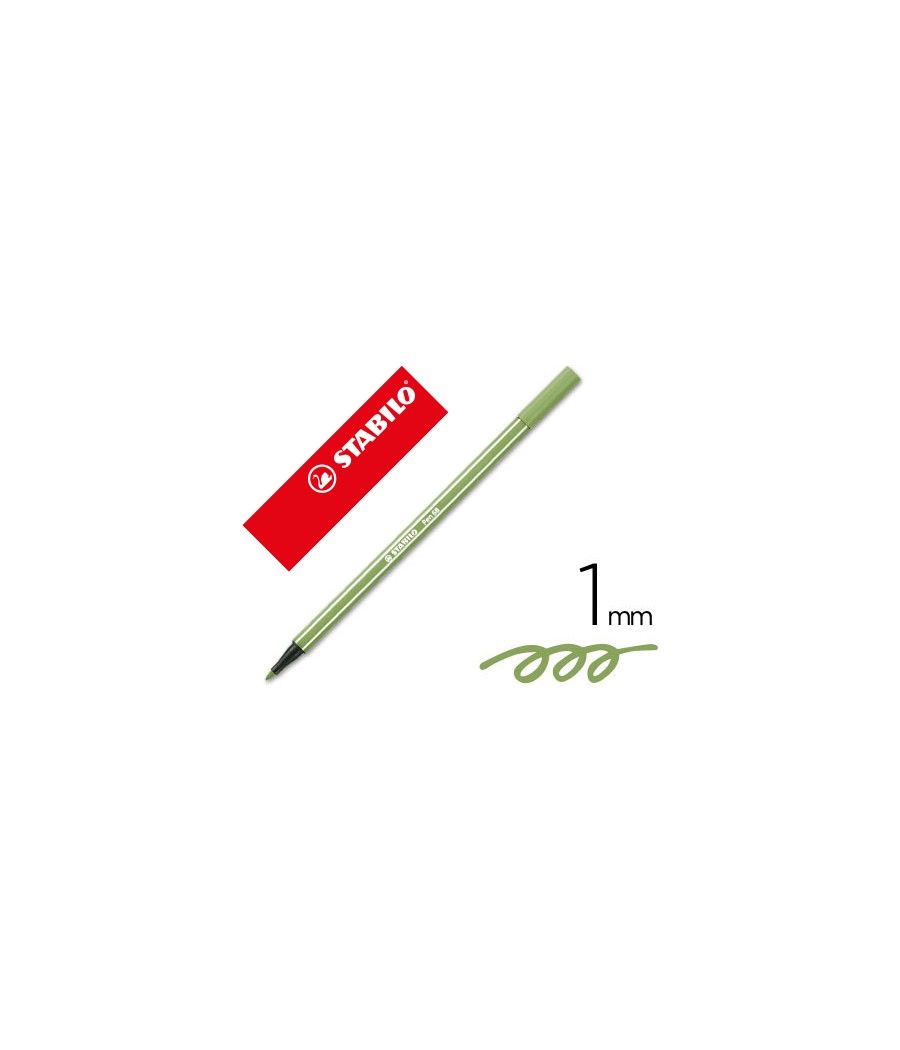 Rotulador stabilo acuarelable pen 68 verde hoja 1 mm PACK 10 UNIDADES - Imagen 2