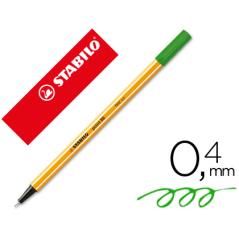 Rotulador stabilo punta de fibra point 88 verde manzana 0,4 mm PACK 10 UNIDADES