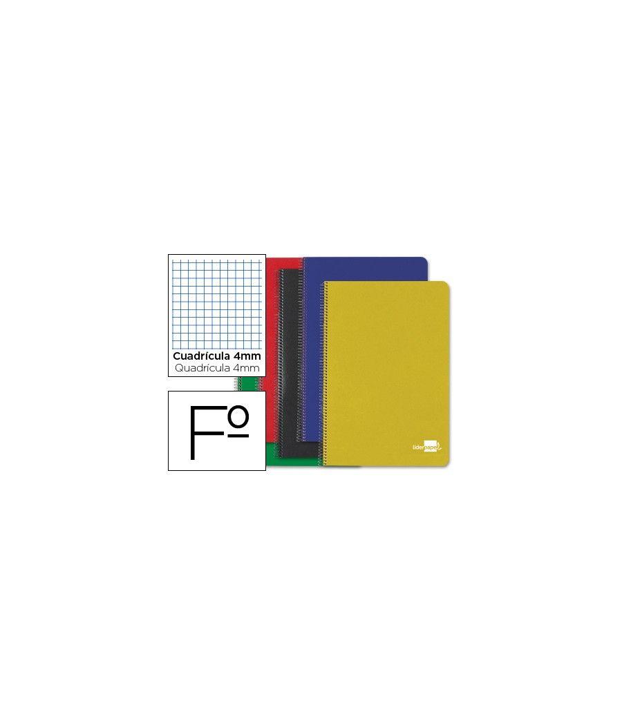 Cuaderno espiral liderpapel folio tapa dura 80h 60 gr cuadro 4mm con margen colores surtidos PACK 10 UNIDADES - Imagen 2