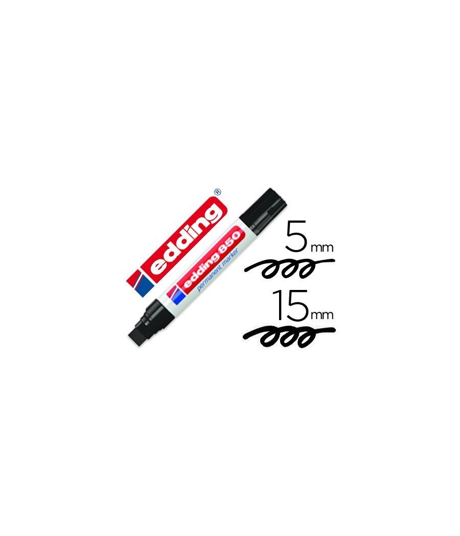 Rotulador edding marcador permanente 850 negro punta biselada 5-15 mm recargable PACK 5 UNIDADES - Imagen 2