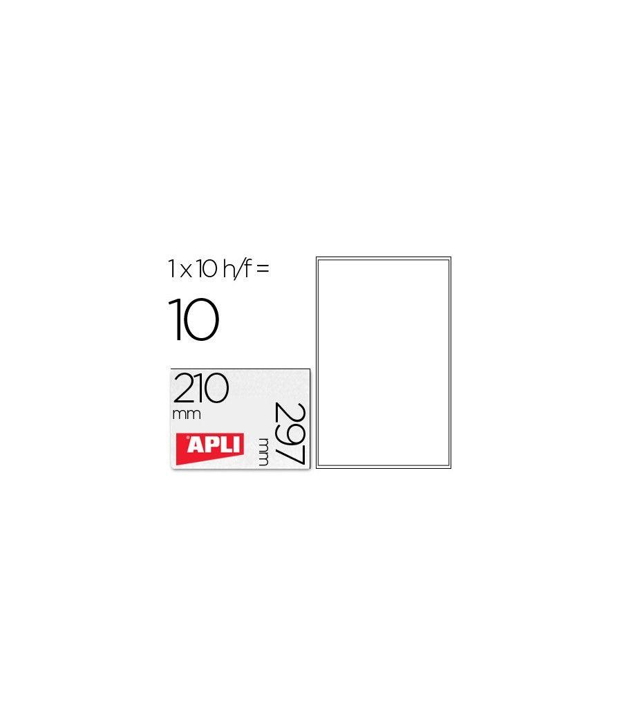 Etiquetas adhesivas apli transparentes poliéster para impresora ink-jet 210x297 mm presentadas en carpetas de 10 - Imagen 2