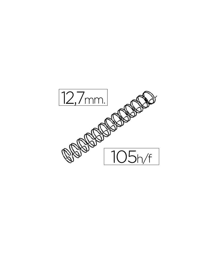 Espiral wire 3:1 12,7 mm n.8 negro capacidad 105 hojas caja de 100 unidades - Imagen 2