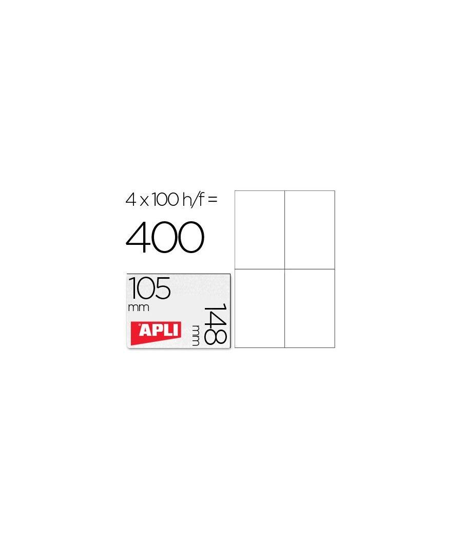 Etiqueta adhesiva apli 1280 tamaño 105x148 mm para fotocopiadora láser ink-jet caja con 100 hojas din a4 - Imagen 2