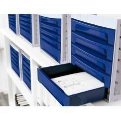 Fichero cajones de sobremesa q-connect 370x305x215 mm bandeja organizadora superior 5 cajones azul opaco - Imagen 5