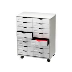 Mueble auxiliar fast-paperflow para oficina negro 16 cajones en 2 columnas gris5x382 71,5x58x34,3 cm - Imagen 2