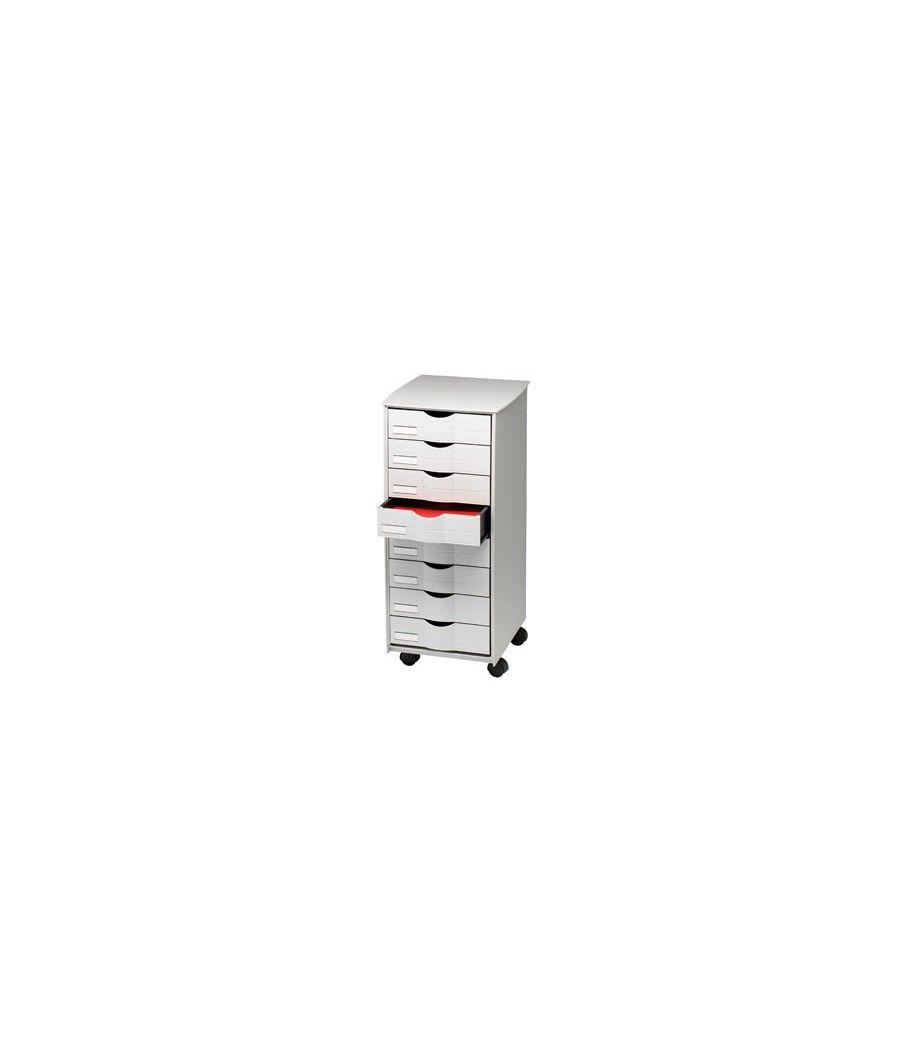 Mueble auxiliar fast-paperflow para oficina 8 cajones en color gris 5x825x382 71,5x31,6x34,3 cm - Imagen 2