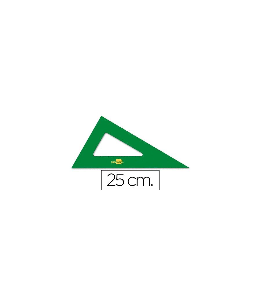 Cartabón liderpapel 25 cm acrilico verde PACK 10 UNIDADES - Imagen 2