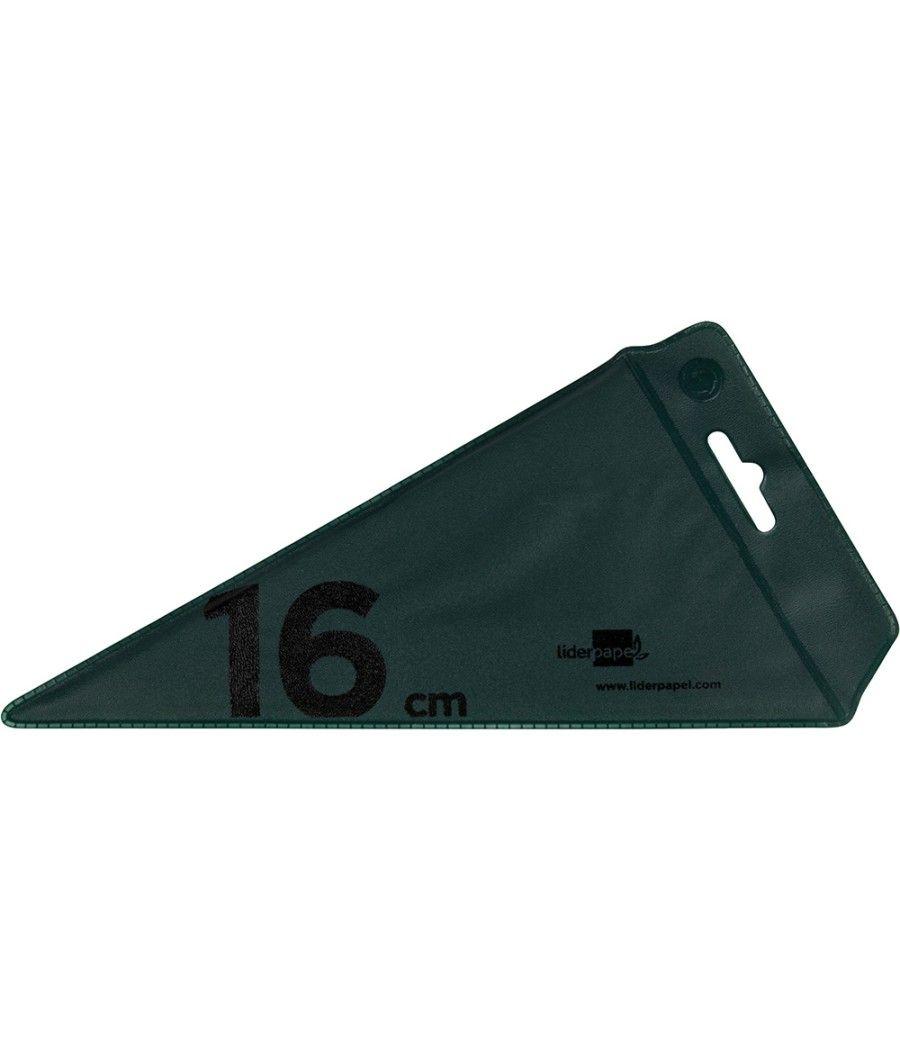 Cartabón liderpapel 16 cm acrilico verde PACK 10 UNIDADES - Imagen 4