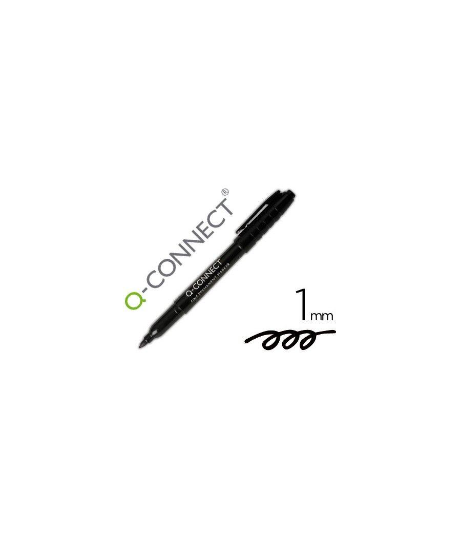 Rotulador q-connect para cd/dvd punta fibra permanente negro punta redonda 1,0 mm PACK 10 UNIDADES - Imagen 2