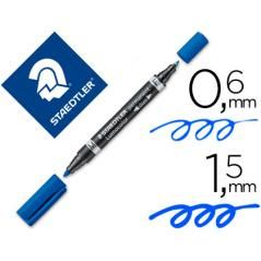 Rotulador staedtler lumocolor permanente dúo 348 azul punta f 0,6 mm punta m 1,5 mm PACK 10 UNIDADES - Imagen 2