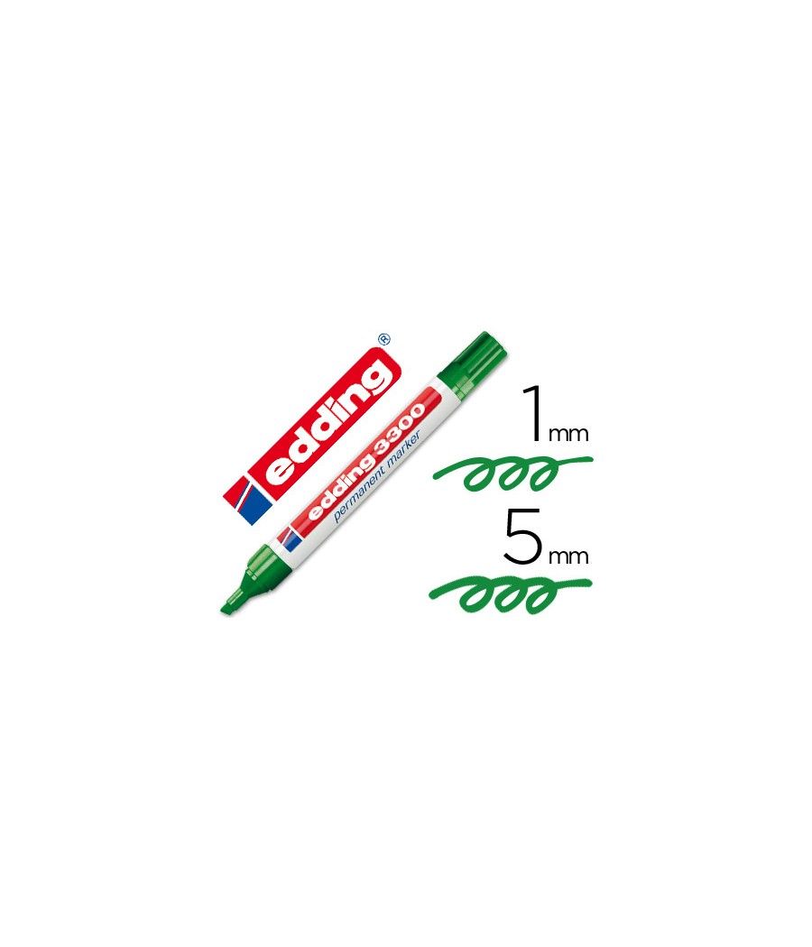 Rotulador edding marcador 3300 n.4 verde - punta biselada PACK 10 UNIDADES - Imagen 2