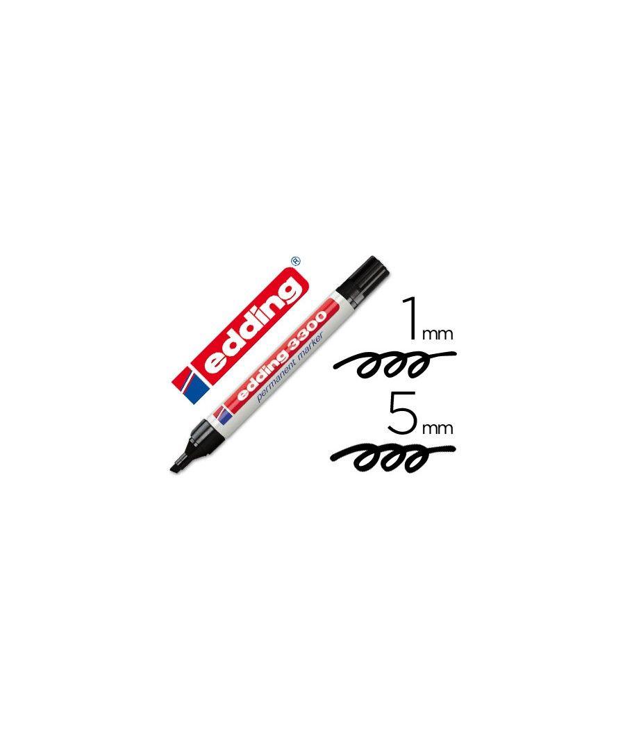 Rotulador edding marcador 3300 n.1 negro - punta biselada recargable PACK 10 UNIDADES - Imagen 2