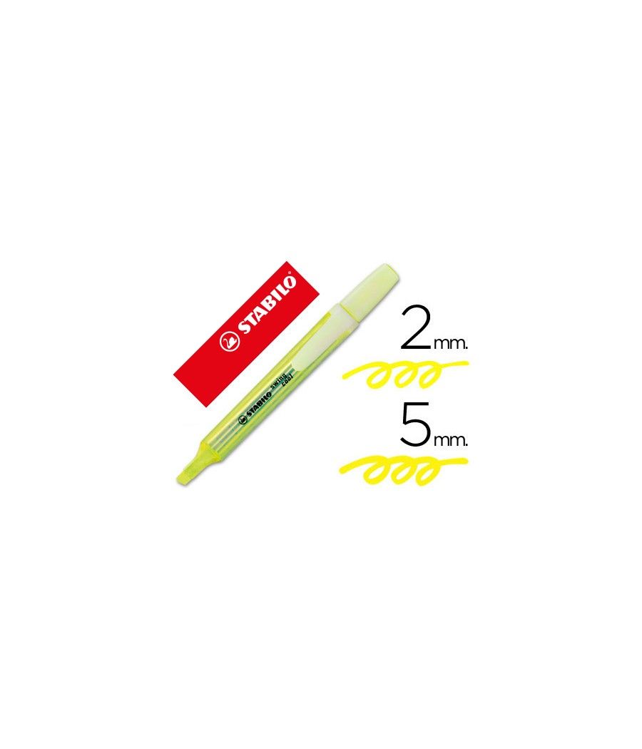 Rotulador stabilo marcador fluorescente swing cool amarillo PACK 10 UNIDADES - Imagen 2