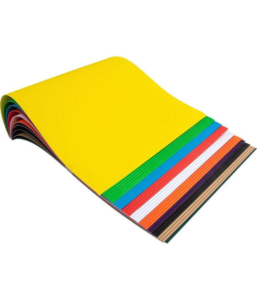 Bloc trabajos manuales liderpapel cartón ondulado 240x315mm 10 hojas colores surtidos PACK 10 UNIDADES - Imagen 6