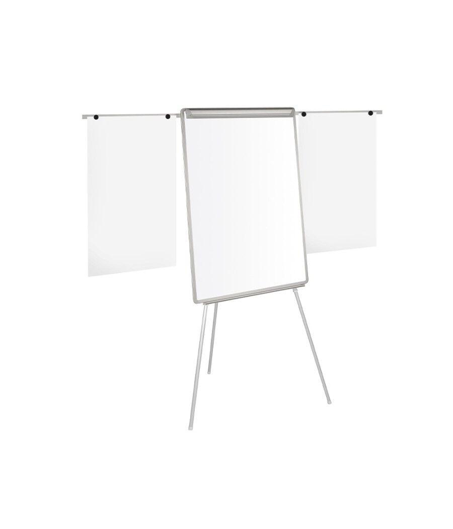 Pizarra blanca q-connect con tripode 90x70x195cm y brazos extensibles para conferencias superficie laminada - Imagen 4