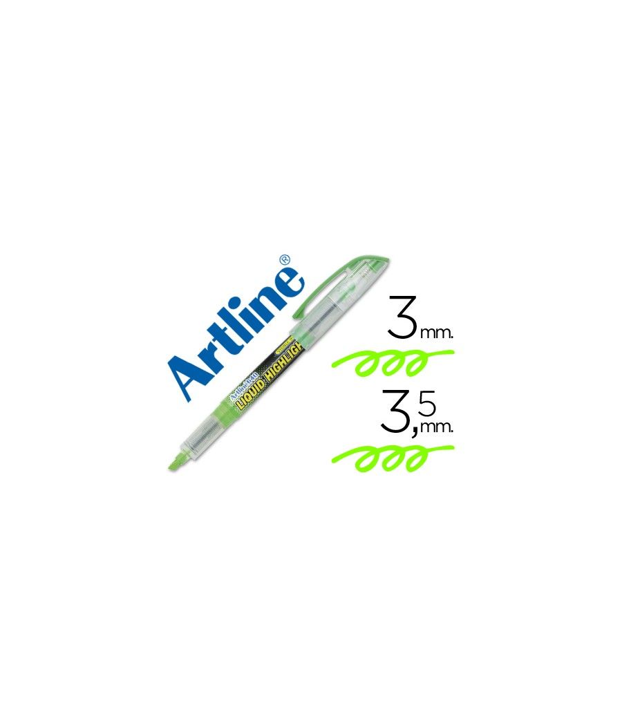 Rotulador artline fluorescente ek-640 verde -punta biselada PACK 12 UNIDADES - Imagen 2