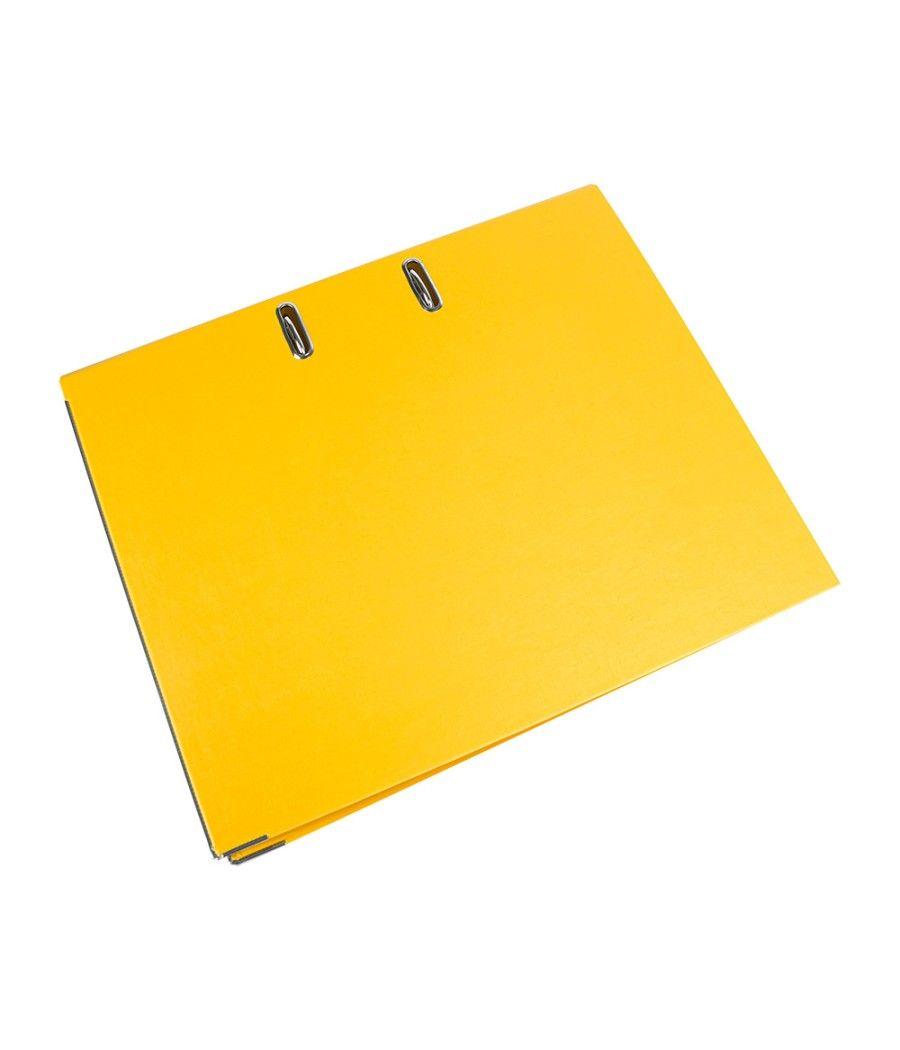 Archivador de palanca liderpapel folio documenta forrado pvc con rado lomo 75mm amarillo compresor metélico - Imagen 4