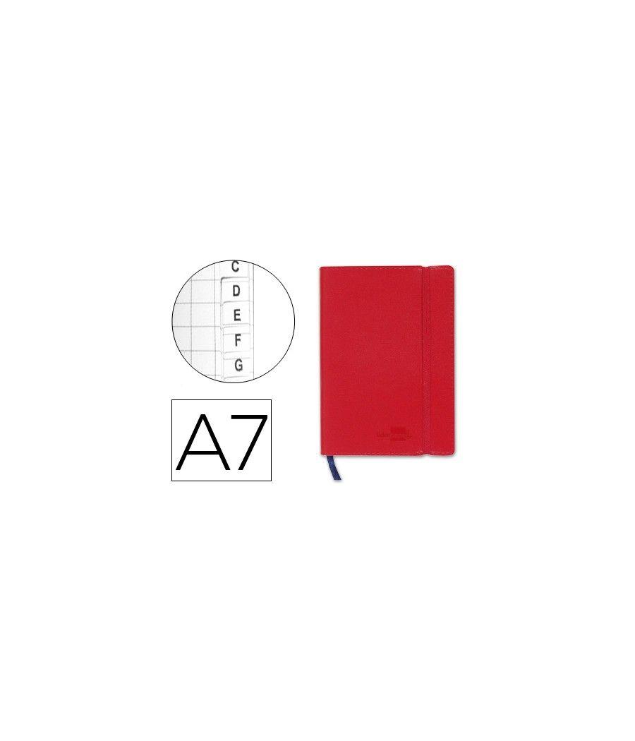 Libreta indice liderpapel similpiel a7 120 hojas 70g/m2 color rojo - Imagen 2