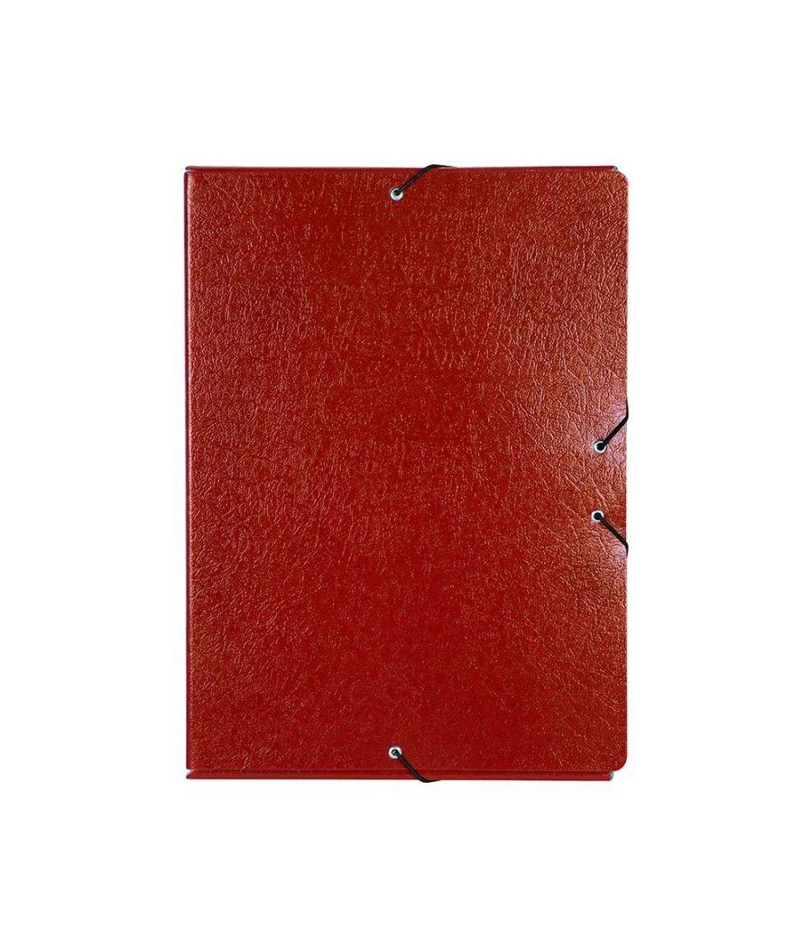 Carpeta proyectos liderpapel folio lomo 70mm cartón gofrado roja - Imagen 3