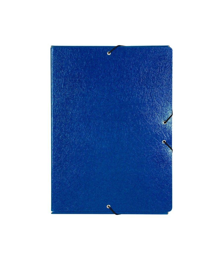 Carpeta proyectos liderpapel folio lomo 70mm cartón gofrado azul - Imagen 3