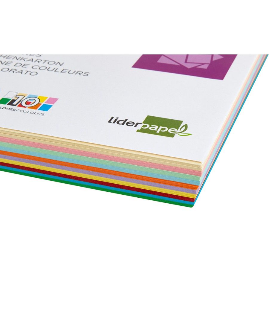 Cartulina liderpapel a4 180g/m2 10 colores surtidos paquete de 100 hojas - Imagen 5