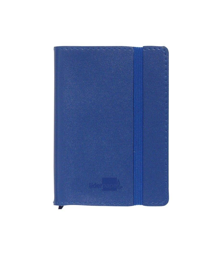 Libreta liderpapel simil piel a6 120 hojas 70g/m2 horizontal sin margen azul - Imagen 3