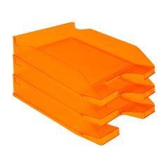 Bandeja sobremesa plástico q-connect naranja transparente240x70x340 mm PACK 6 UNIDADES - Imagen 6