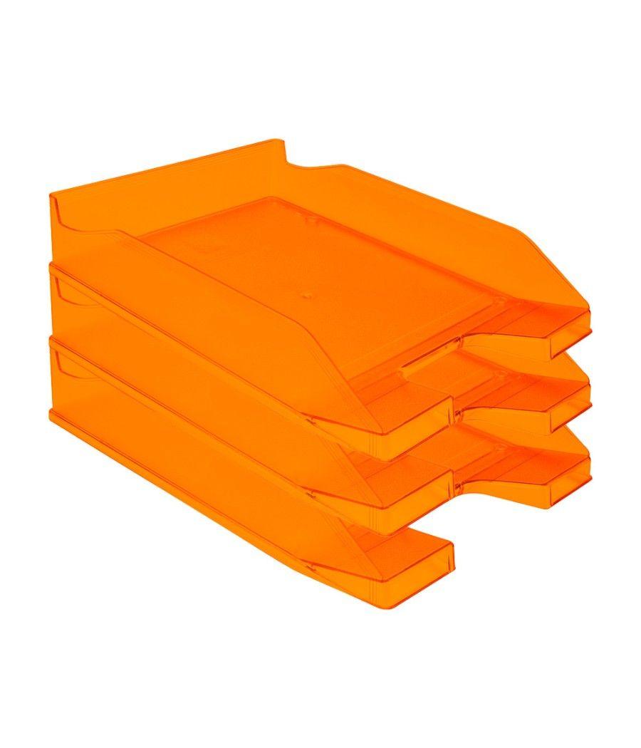 Bandeja sobremesa plástico q-connect naranja transparente240x70x340 mm PACK 6 UNIDADES - Imagen 6