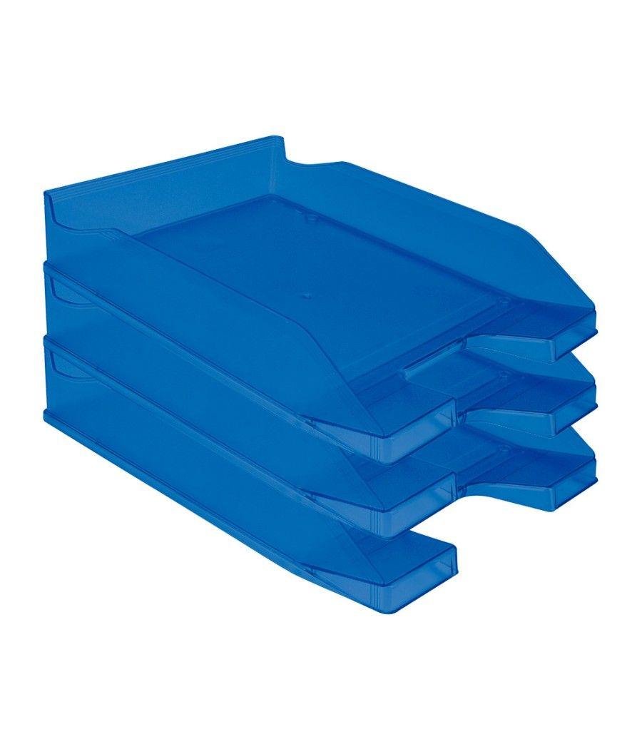 Bandeja sobremesa plástico q-connect azul transparente 240x70x340 mm PACK 6 UNIDADES - Imagen 6