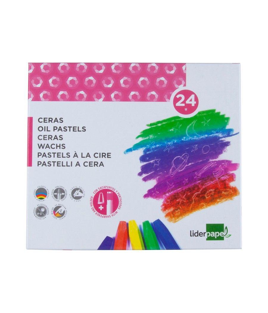 Lápices cera blanda liderpapel caja de 24 colores - Imagen 3