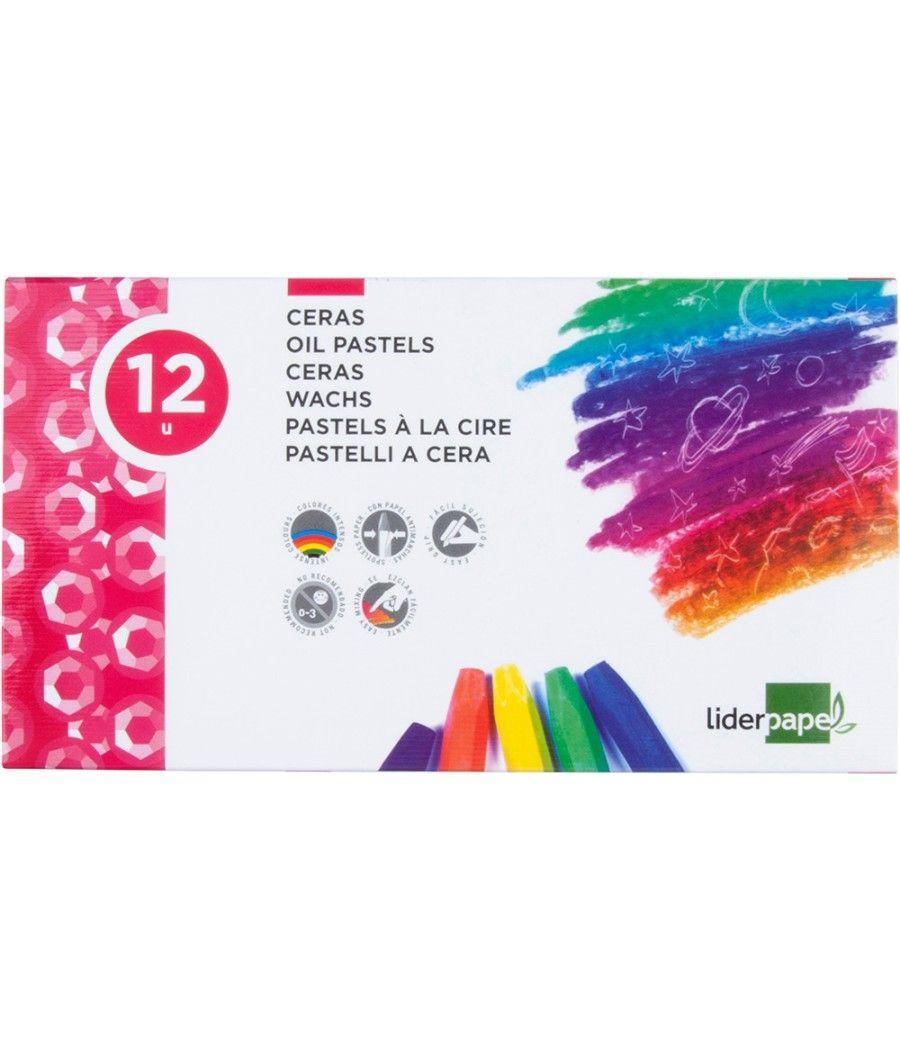 Lápices cera blanda liderpapel caja de 12 colores - Imagen 3