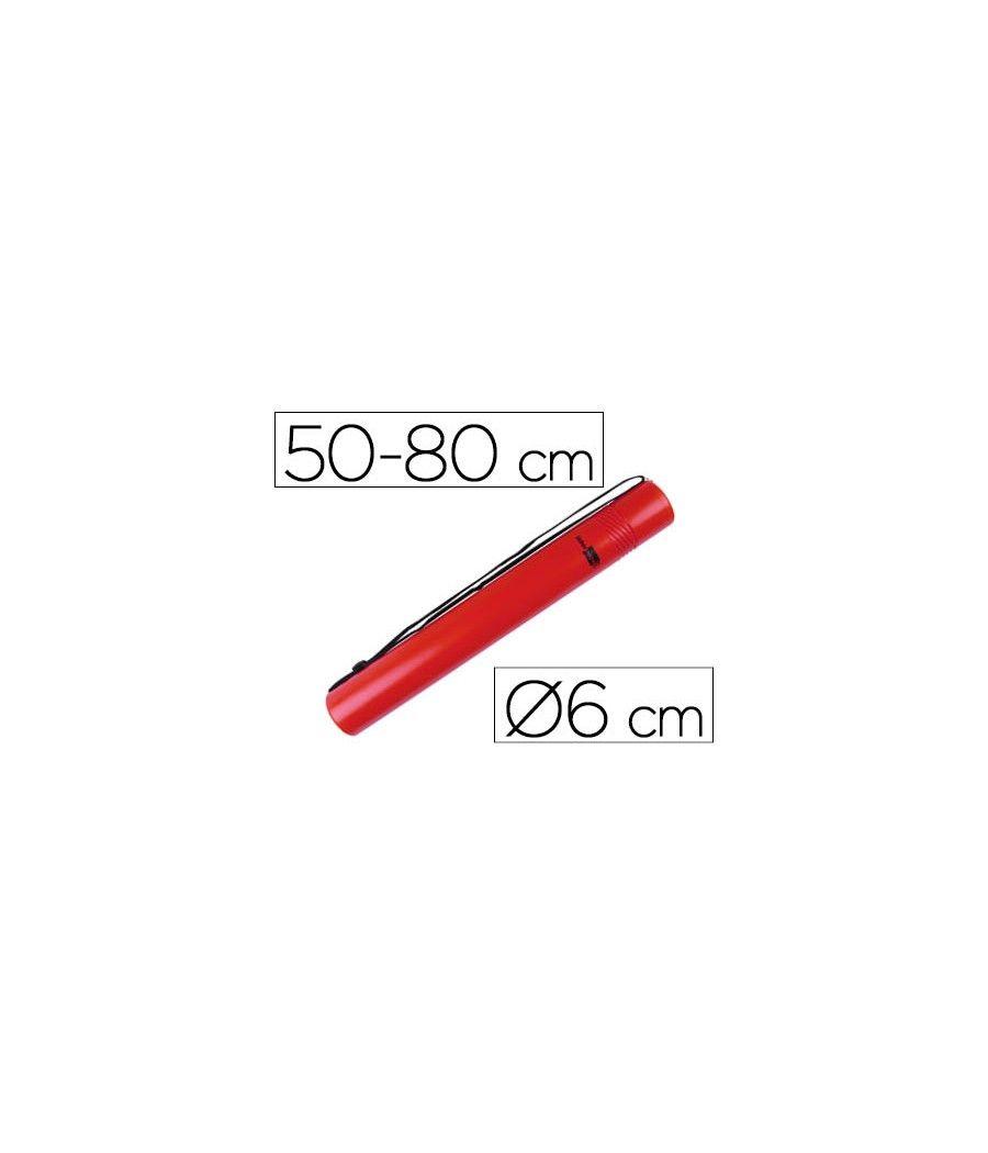 Portaplanos plástico liderpapel diametro 6 cm extensible hasta 80 rojo - Imagen 2