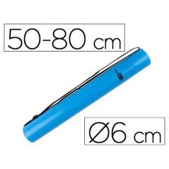 Portaplanos plástico liderpapel diametro 6 cm extensible hasta 80 azul