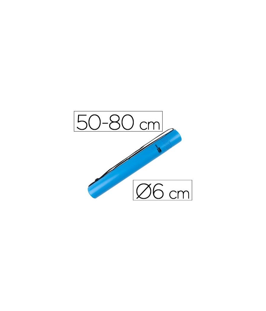 Portaplanos plástico liderpapel diametro 6 cm extensible hasta 80 azul - Imagen 2