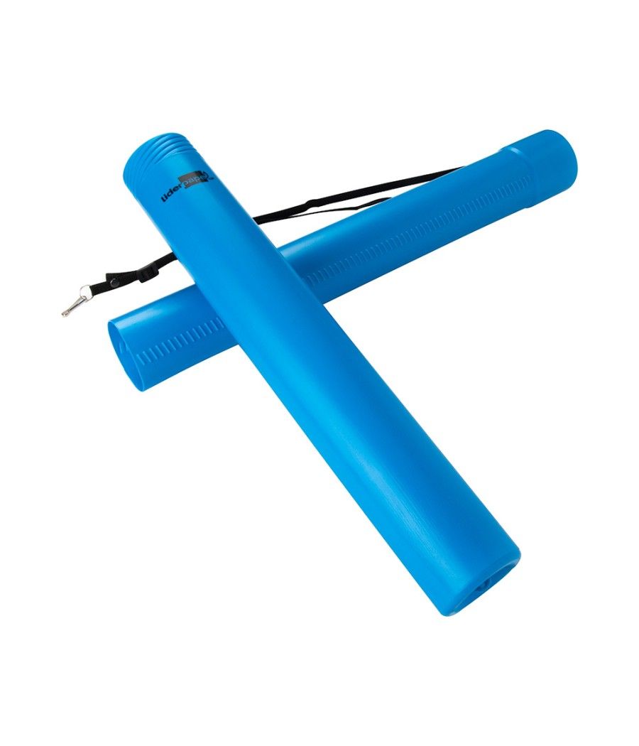 Portaplanos plástico liderpapel diametro 6 cm extensible hasta 80 azul - Imagen 5