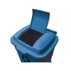 Papelera contenedor q-connect plástico con tapadera 240l color azul 1040x620x610 mm con ruedas - Imagen 5